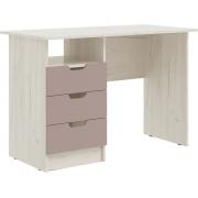 Стол с ящиками Юниор-4 (Дуб Крафт Белый/Шарли Пинк)
