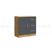 Комод Бася 3 ящика/1 дверь (Графит/Дуб Крафт)