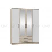 Шкаф Мартина 4-х створчатый (Дуб Сонома/Белый Глянец)