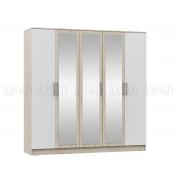 Шкаф Мартина 5-ти створчатый (Дуб Сонома/Белый Глянец)