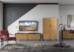 Гостиная Шер №3 (Дуб Апрель темный/Лофт Голден Пэлас)