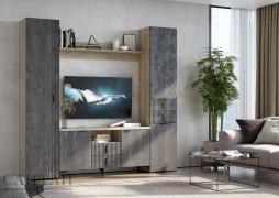 Гостиная Шер №5 (Дуб Серый/Айронвуд Серебро)