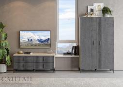 Гостиная Шер №7 (Дуб Серый/Айронвуд Серебро)