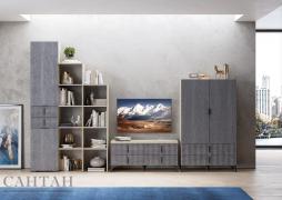 Гостиная Шер №9 (Дуб Серый/Айронвуд Серебро)