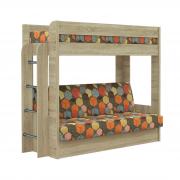 Диван-кровать двухъярусный КМ.009.01-016-00 Дуб Сонома/Geometry Brown