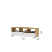Тумба ТВ ТБ 02 Хелен (Белый/Дуб Крафт Золотой)