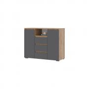 Комод Хелен КМ-01 (1202) (Серый графит/Дуб Крафт Золотой)