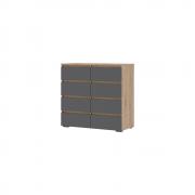 Комод Хелен КМ-04 (Серый Графит/Дуб Крафт Золотой)