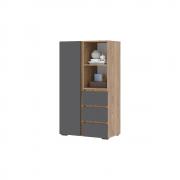 Шкаф Хелен ШК-03 (Серый графит/Дуб Крафт золотой)