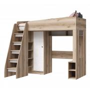 Кровать-чердак Киви КР-02 (Дуб Делано/Белый супермат)