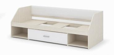 Кровать одноярусная Симба (Дуб Белфорт/Белый Глянец)