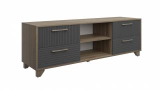 Тумба под ТВ Копенгаген с нишей (Дуб Самдал/Серый графит)