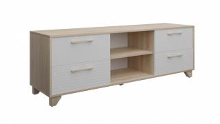 Тумба под ТВ Копенгаген с нишей (Сонома/Белый матовый)