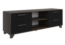 Тумба под ТВ Копенгаген с нишей (Венге/Черный матовый)