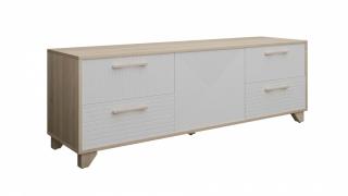 Тумба под ТВ Копенгаген со створкой (Сонома/Белый матовый)