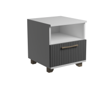 Тумба прикроватная Копенгаген (с ящиком) (Белый/Графит серый)