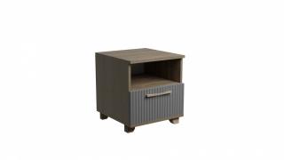 Тумба прикроватная Копенгаген (с ящиком) (Дуб Самдал/Графит серый)