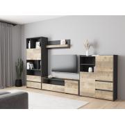 Модульная гостиная Денвер (Графит/Дуб Гранж Песочный)