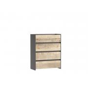 Комод Денвер 4Я (800) ПВШ (Графит / Дуб Гранж Песочный)