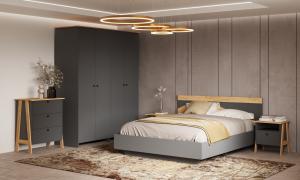 Модульная спальня Теодора (Крафт Золотой/Графит)