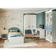 Модульная подростковая Лавис (Белый/Лазурь Софт)