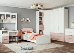 Модульная подростковая Лавис (Белый/Роза)