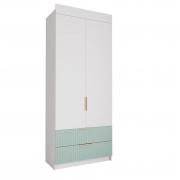 Шкаф Лавис ШД 900.1 (Белый/Зеленый Софт)