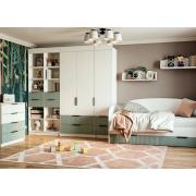 Модульная подростковая Лавис (Белый/Зеленый Софт)