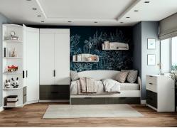 Модульная подростковая Лавис (Белый/Графит Софт)