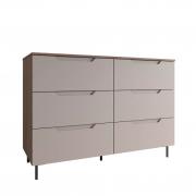 Комод Роза 1300 Тренто (Орех Франклин/Бежевый Скин)