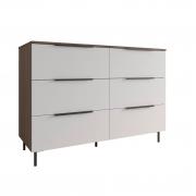 Комод Роза 1300 Ройс (Орех Франклин/Белый Софт)