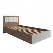 Кровать Роза 900 с подъемным механизмом (Орех Франклин/Белый Софт)