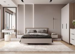 Модульная спальня Роза Ройс (Орех Франклин/Белый Софт)