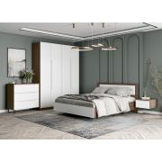 Модульная спальня Роза Тренто (Орех Франклин/Белый Софт)