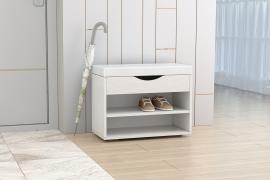 Обувница мягкая 3 (Ясень Анкор Светлый/Белый)