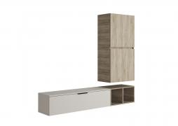 Гостиная Бохо НМ-001 (Дуб Крафт Серый/Кашемир)