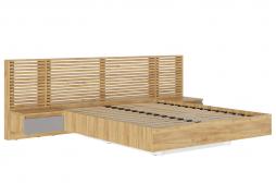 Кровать Бостон (Крафт Золотой/Серый Шифер)