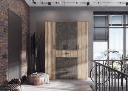 Шкаф Соло-3 (Нельсон) (Дуб Каньон/Железный Камень)