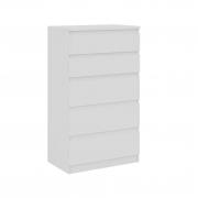 Комод Кастор с пятью ящиками (Белый)