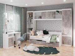 Модульная детская Паскаль (Белый/Цемент светлый)