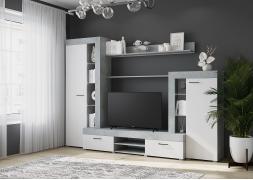 Стенка Дельта (Бетон/Белый)