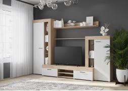 Стенка Дельта (Сонома/Белый)