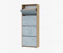 Обувница Домино XXL (Крафт Золотой/Бетон)