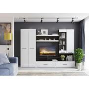 Стенка Ненси-1 (Венге/Белый глянец)