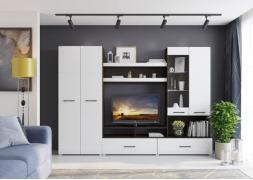 Стенка Ненси-1 (Венге/Белый глянец)