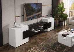 Тумба ТВ Инкастро (Белый/Черный глянец)