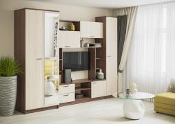 Стенка Марта 11 (Флора) (Ясень Шимо Темный/Ясень Шимо Светлый)