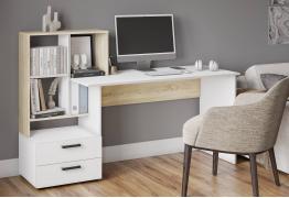 Компьютерный стол СКМ-5 (Сонома/Белый)