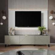 Тумба под ТВ ТВМ-10 с опорами (Графит серый/Панакота)