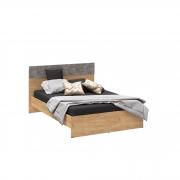 Кровать Асти 1600 (Дуб Крафт Золотой / Ателье Светлое)